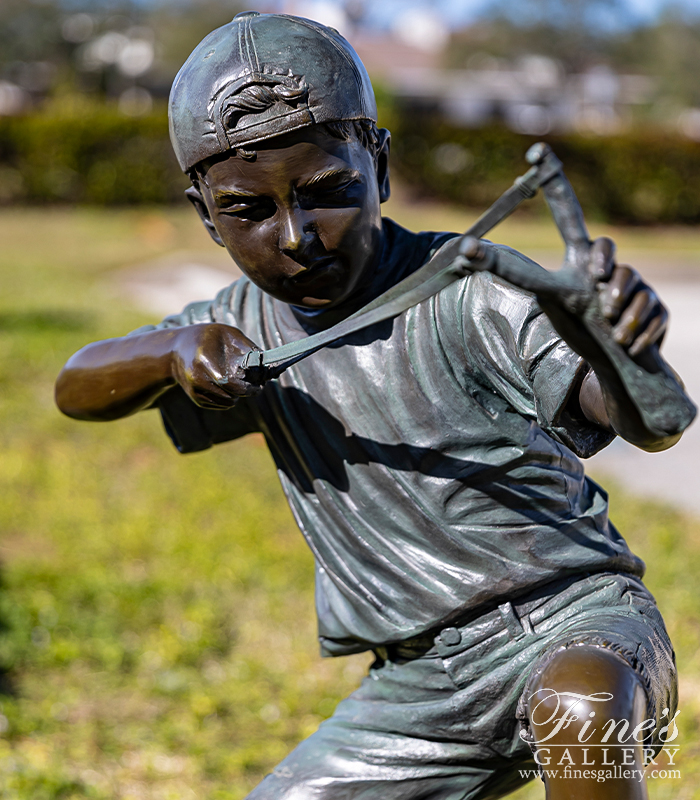 Bronze Statues  - Sling Shot Boy - BS-873